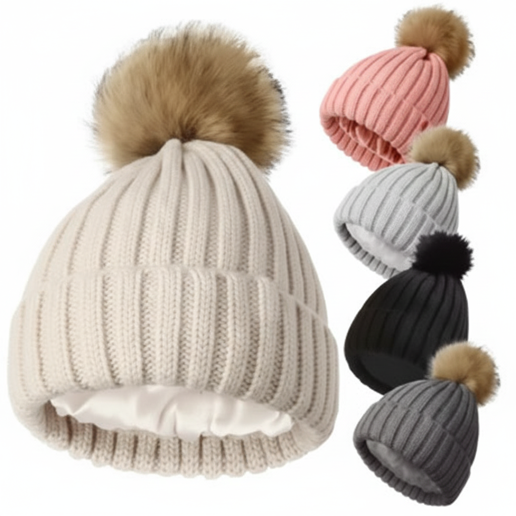 Soft Lined Winter Pom Beanie Women's